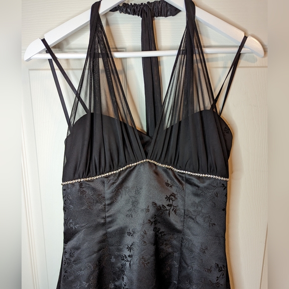 Urban Girl Nites VINTAGE halter neck black prom dance dress size 9/10 juniors - Picture 2 of 15